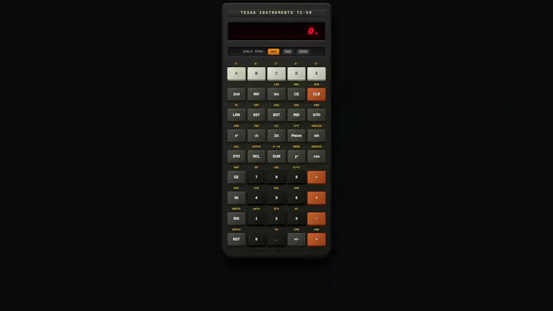 TI-59C Web Simulator screenshot 2