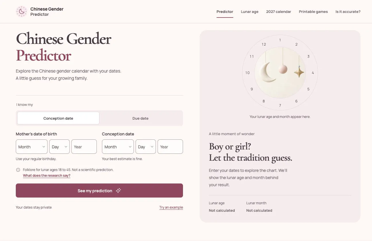 Chinese Gender Predictor gallery image
