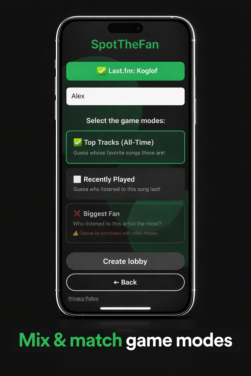 SpotTheFan - Screenshot 2 showing product features and functionality