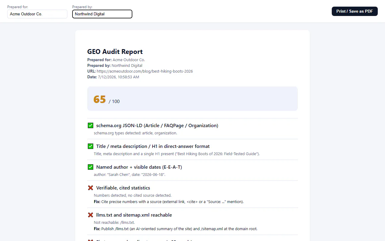 GEO Site Auditor gallery image