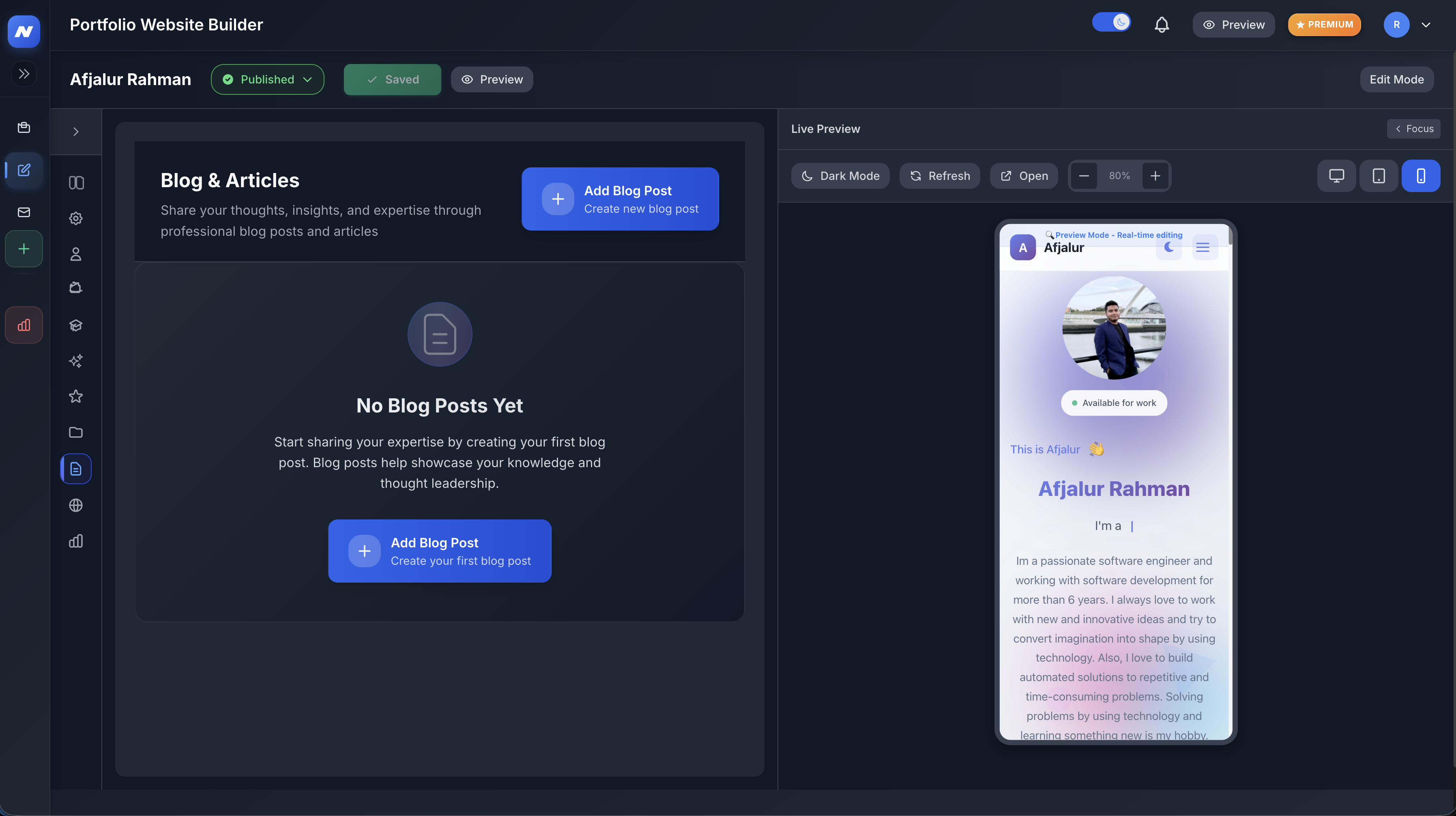 NextGenCV - AI Portfolio Website Builder gallery image