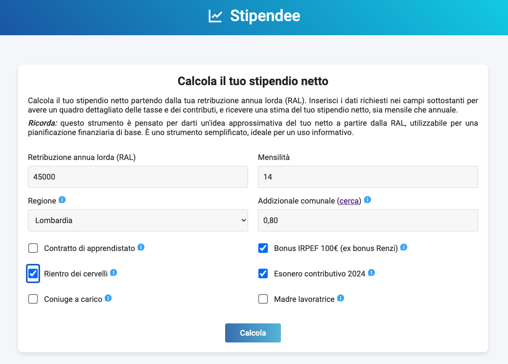 Mídia 1 de Stindendee - Calculadora de salário líquido para a Itália
