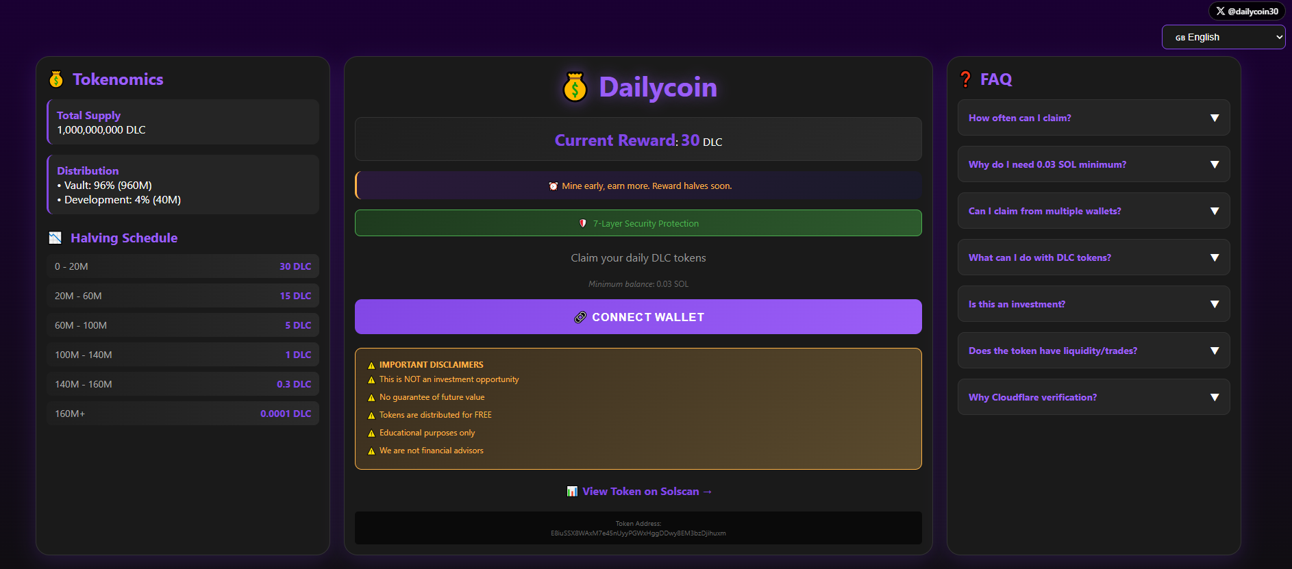 DailyCoin - Mine Daily on Solana logo