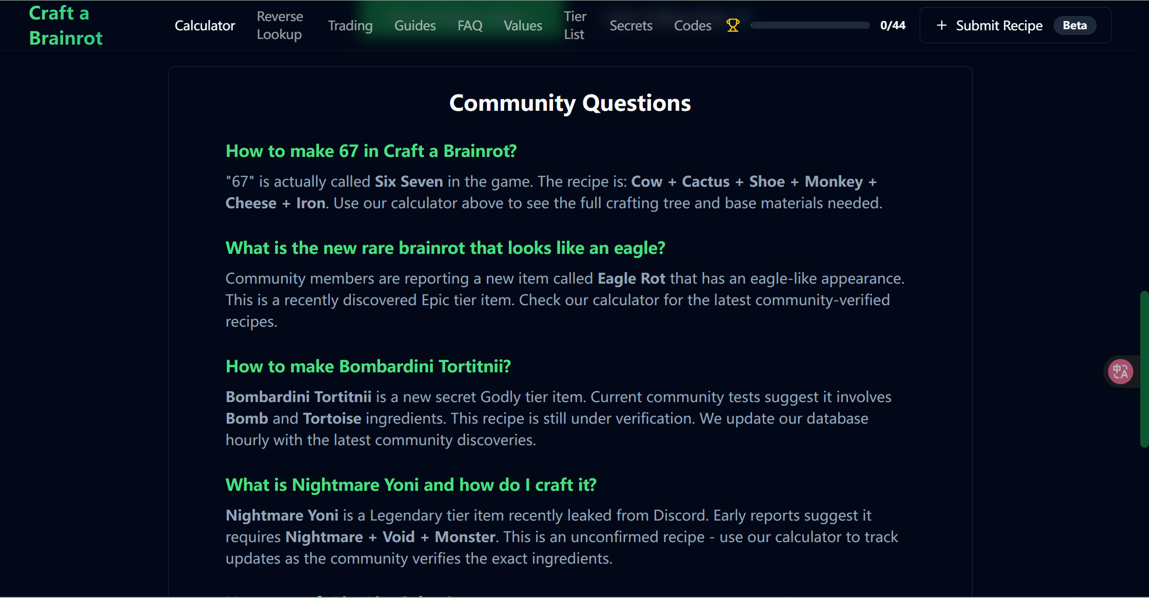 Craft a Brainrot Calculator gallery image