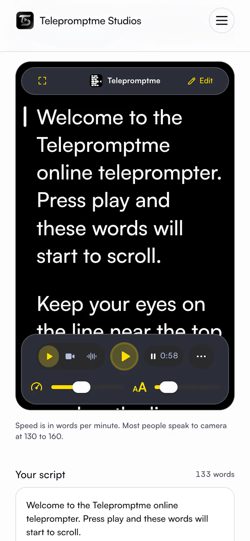 Telepromptme Online Teleprompter screenshot 5