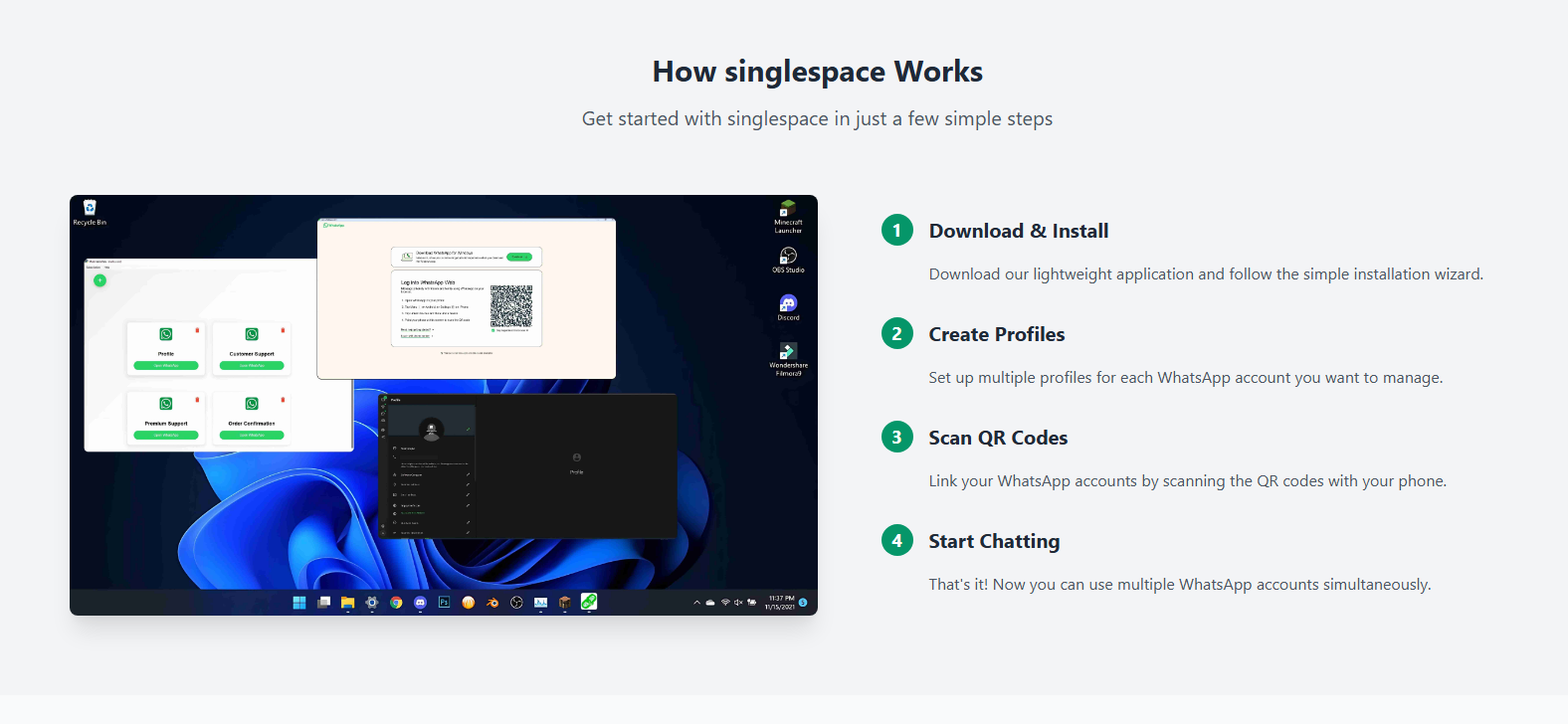 SingleSpace - Multiple whatsapp accounts on one computer media 3