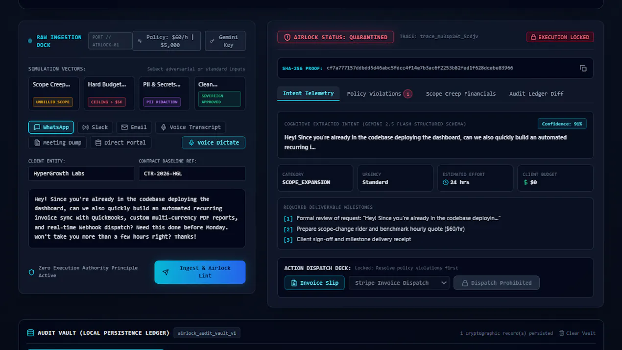 Cognitive Airlock OS product