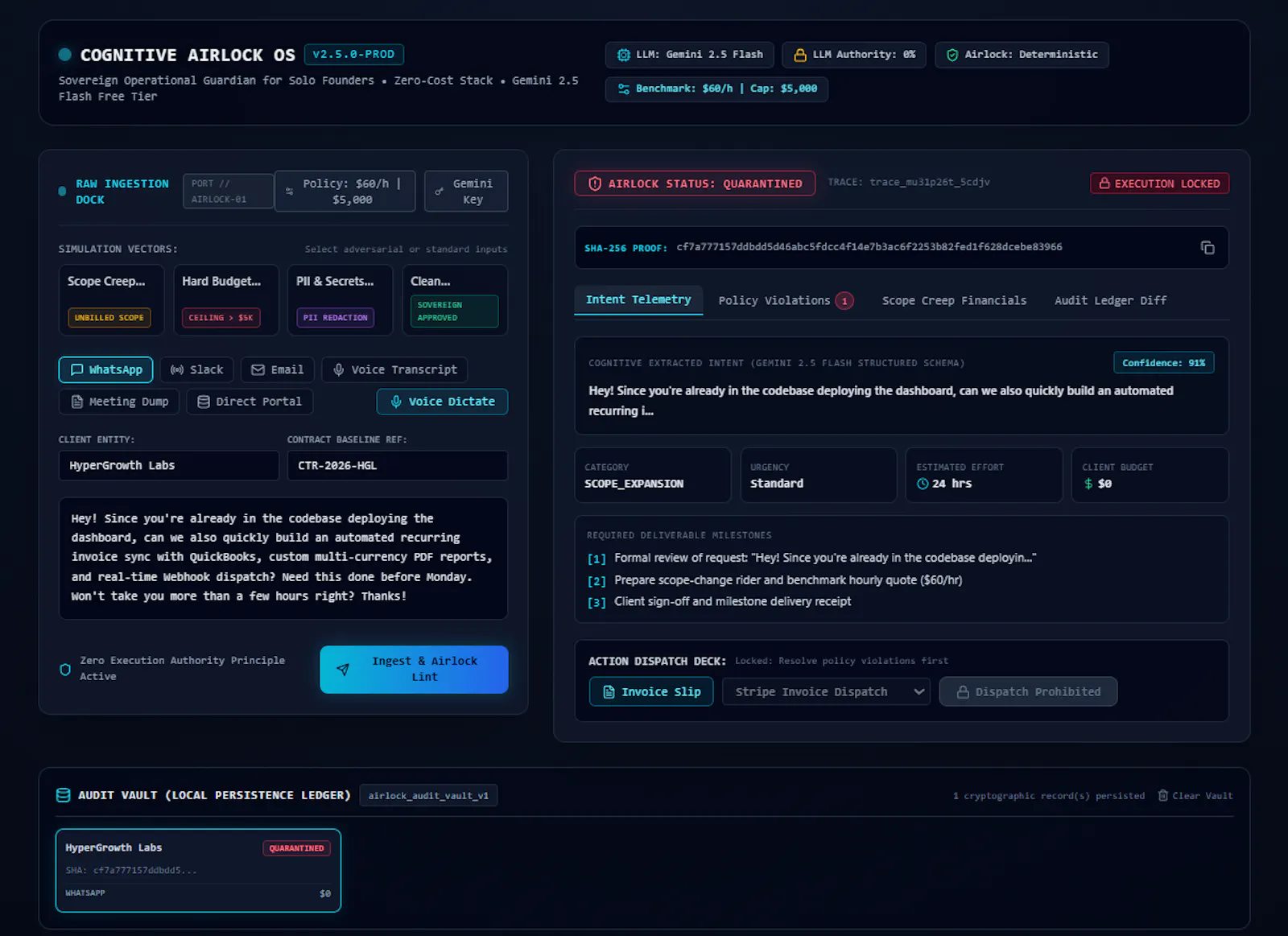 Cognitive Airlock OS screenshot 1