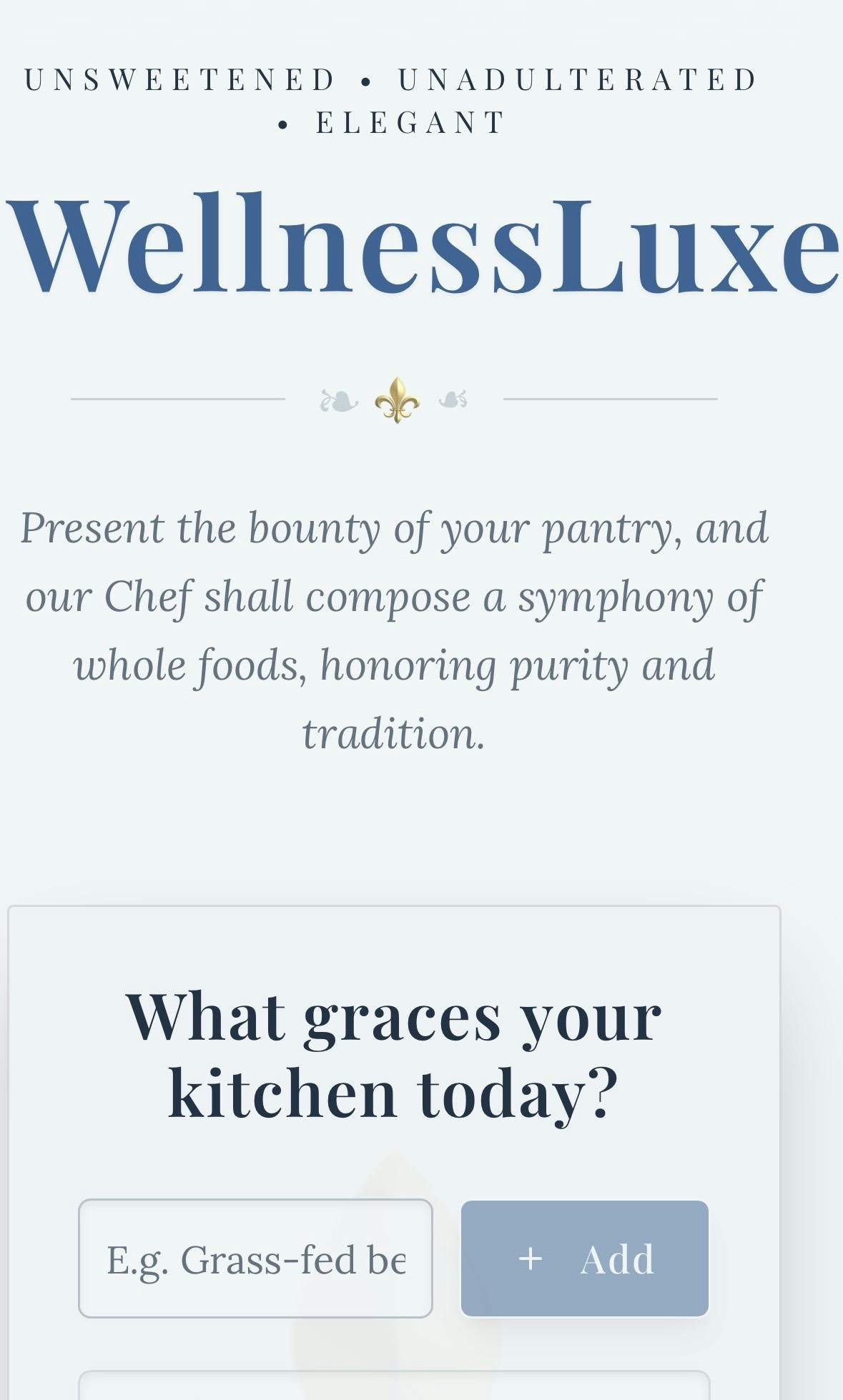 WellnessLuxe - Main product screenshot demonstrating key features and user interface