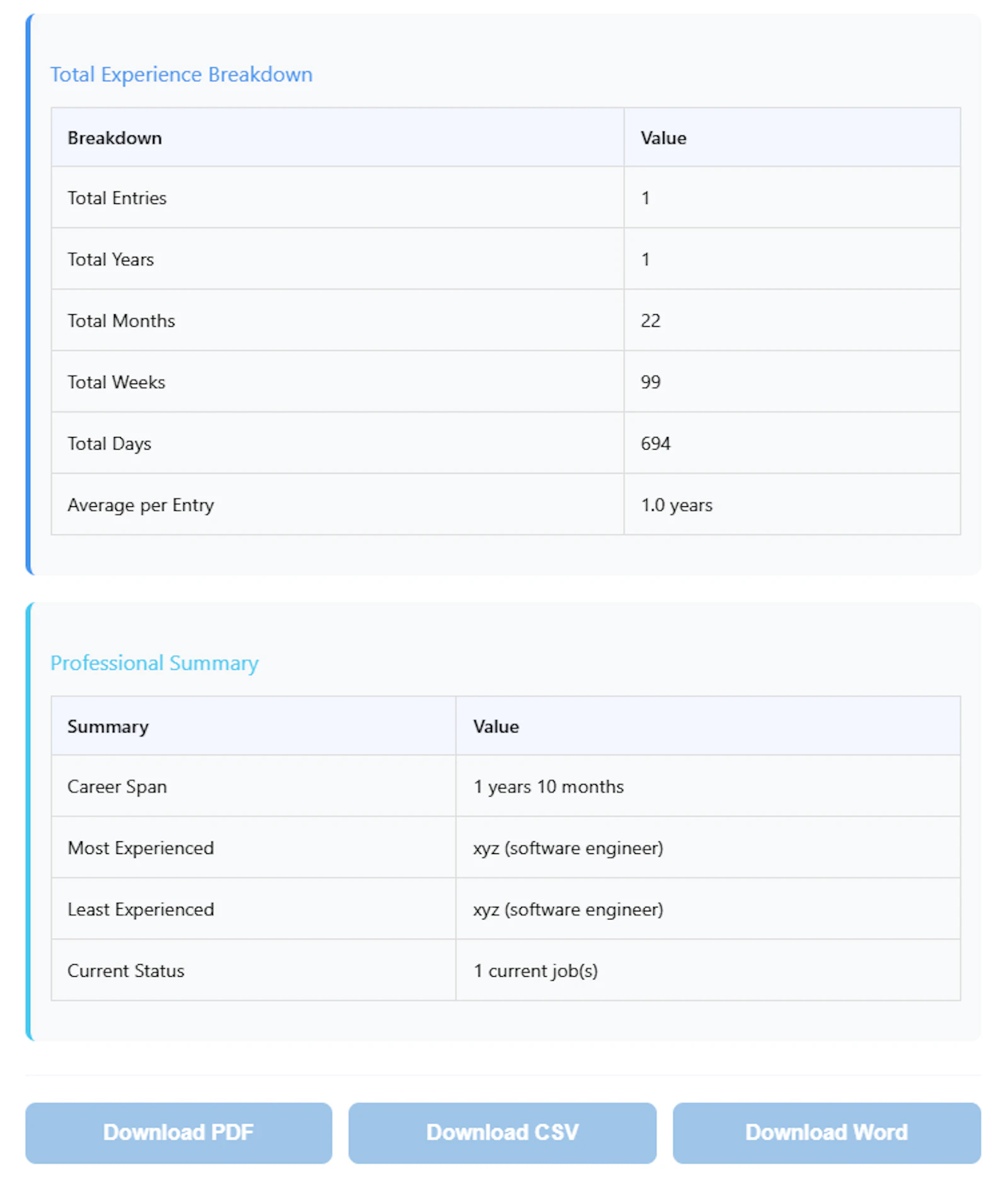 Online Work Experience Calculator screenshot 6