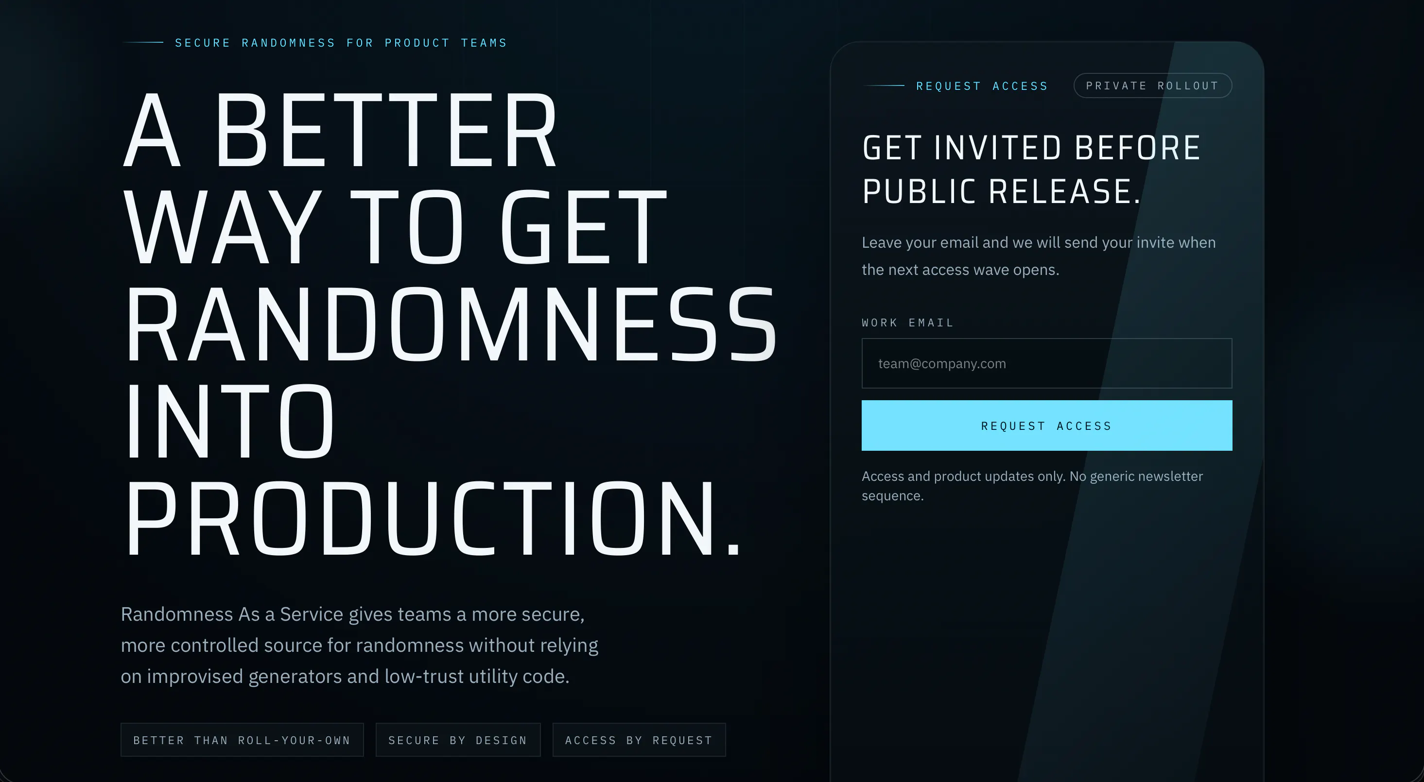 Banner del producto Randomness As A Service