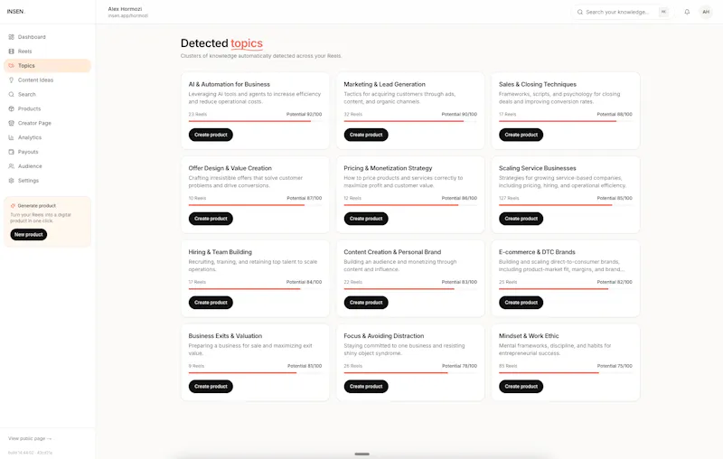 INSEN converts IG Reels into products. screenshot 6