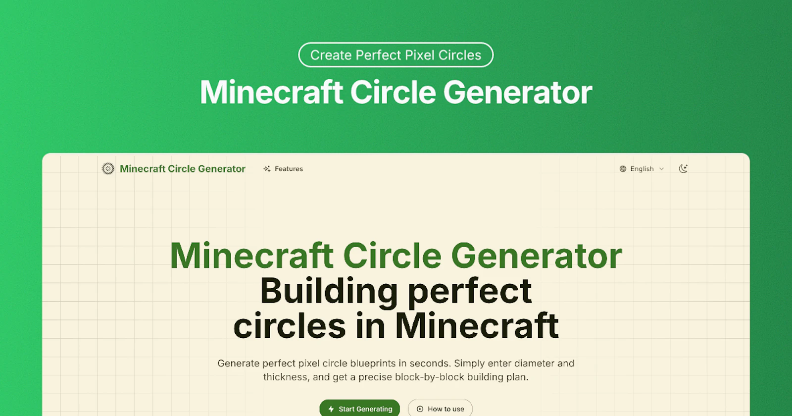 Minecraft Circle Generator screenshot 1