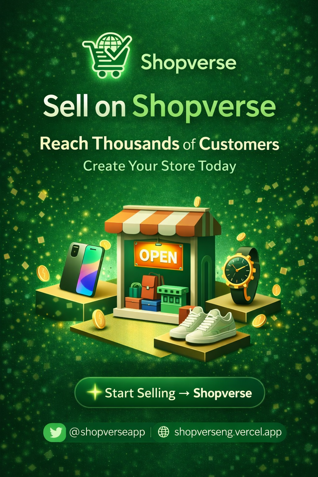 Shopverse NG — Modern Online Marketplace - Product Hunt launch logo and brand identity