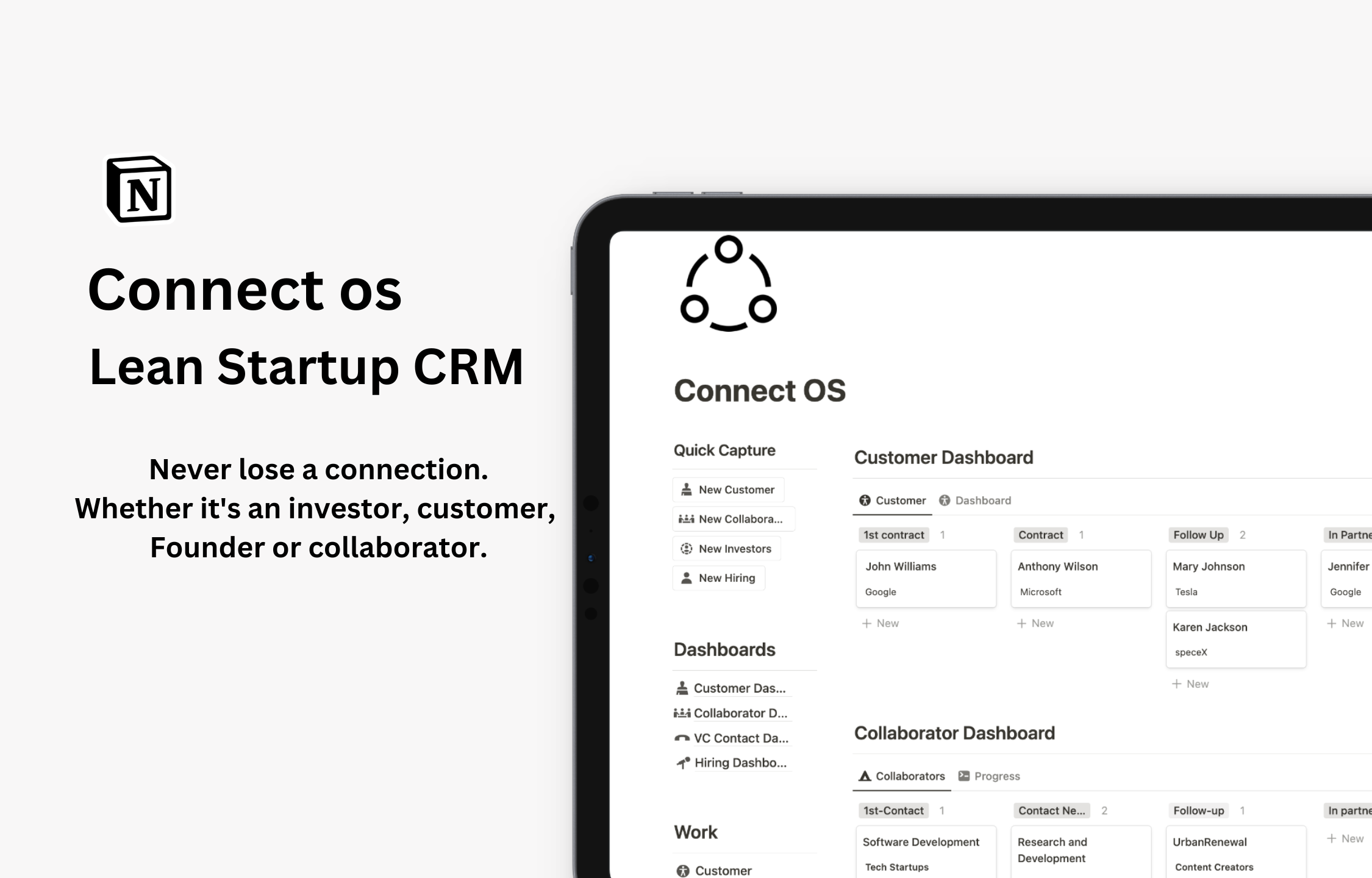 Connect OS: Lean Startup CRM