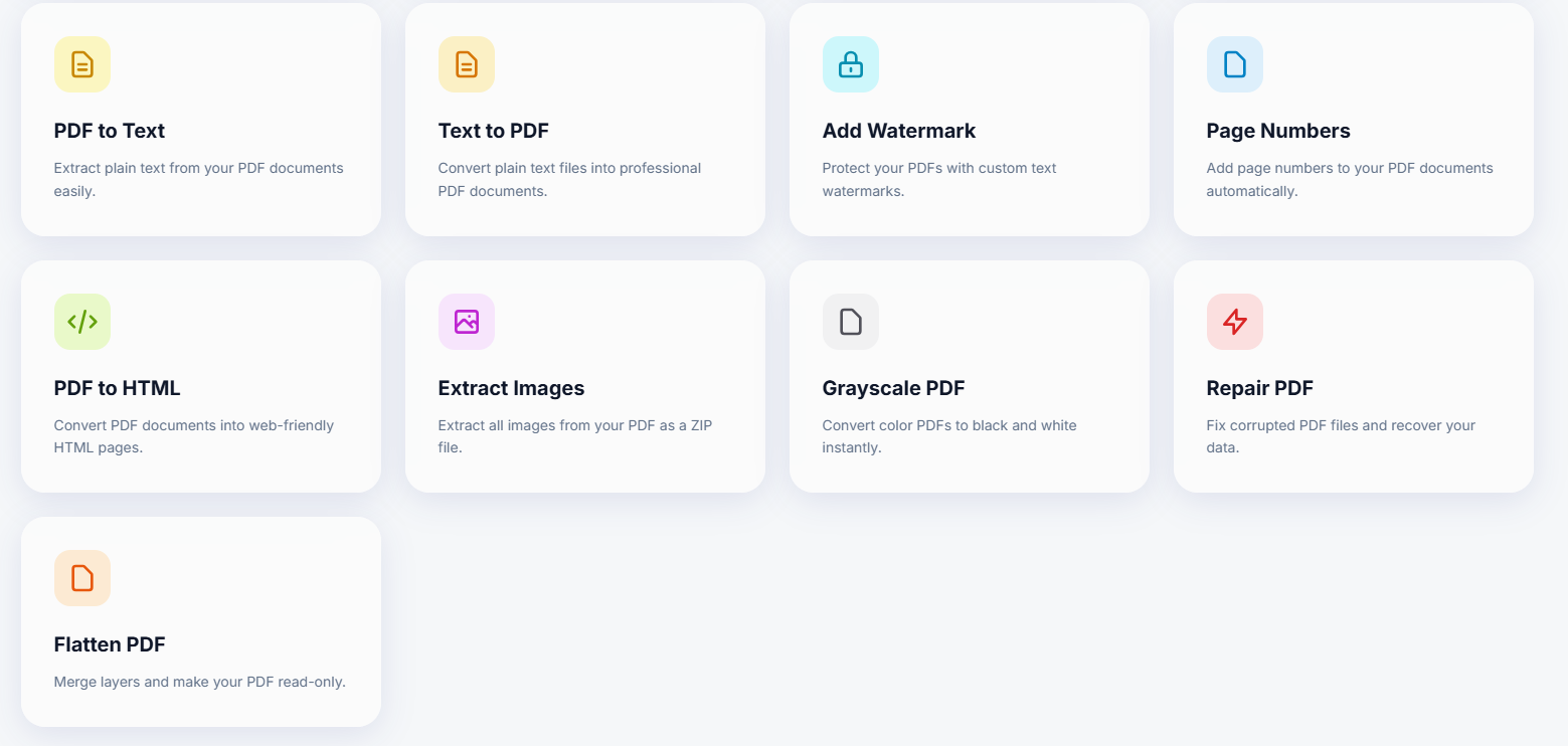 PdfFree Online - Screenshot 2 showing product features and functionality