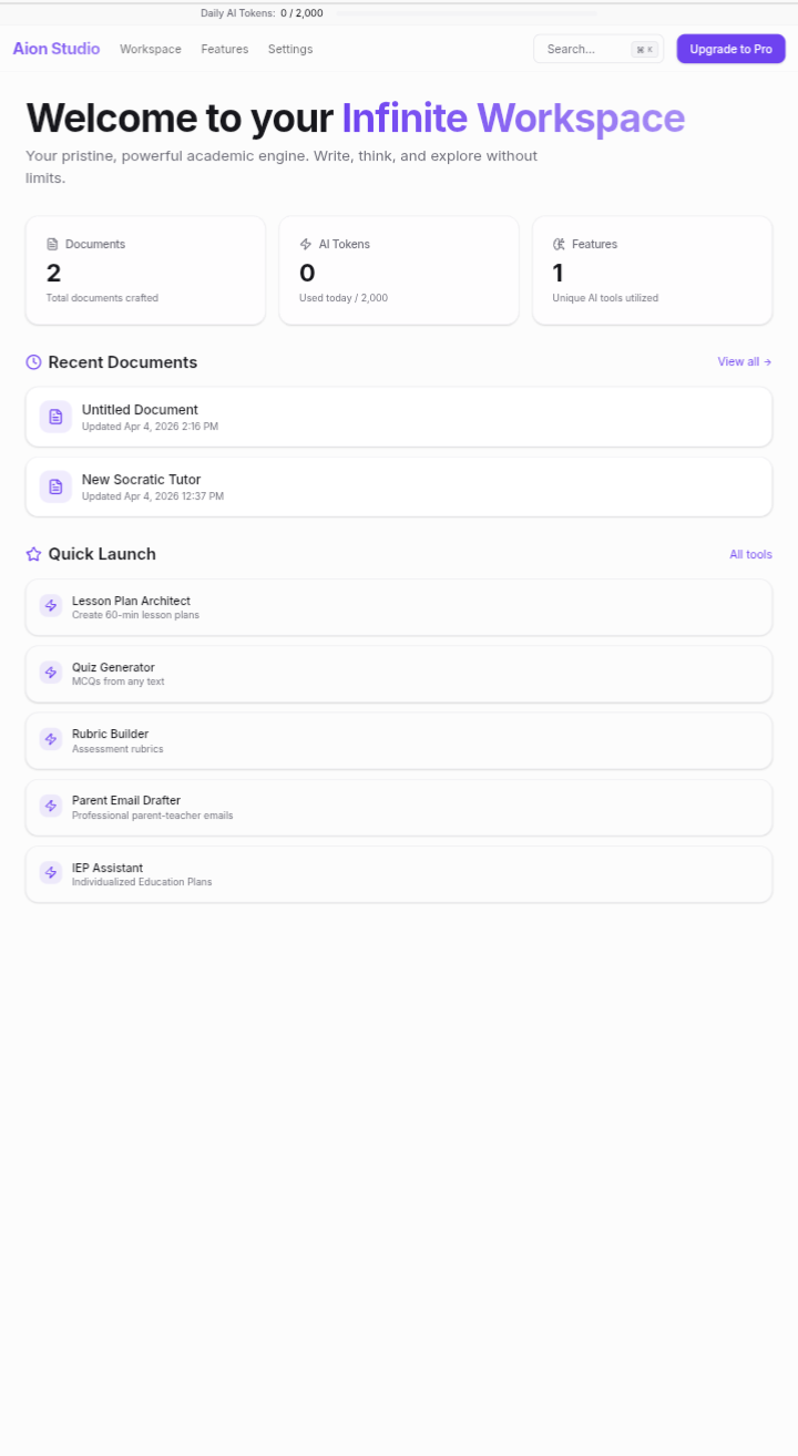 Aion Studio:: Infinite Workspace gallery image