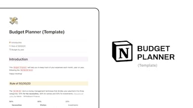 Notion budget template gallery image