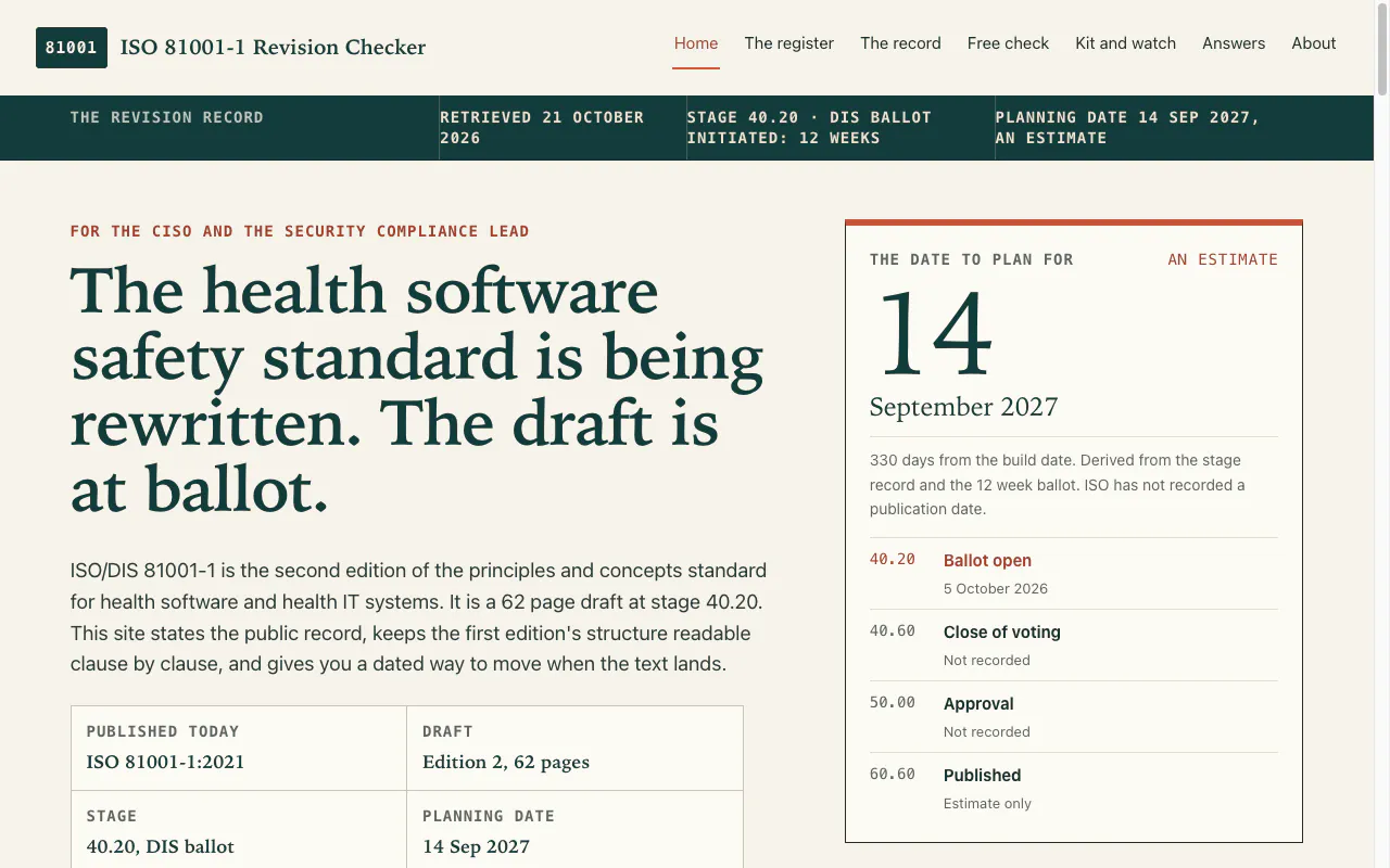 ISO 81001-1 Revision Checker gallery image