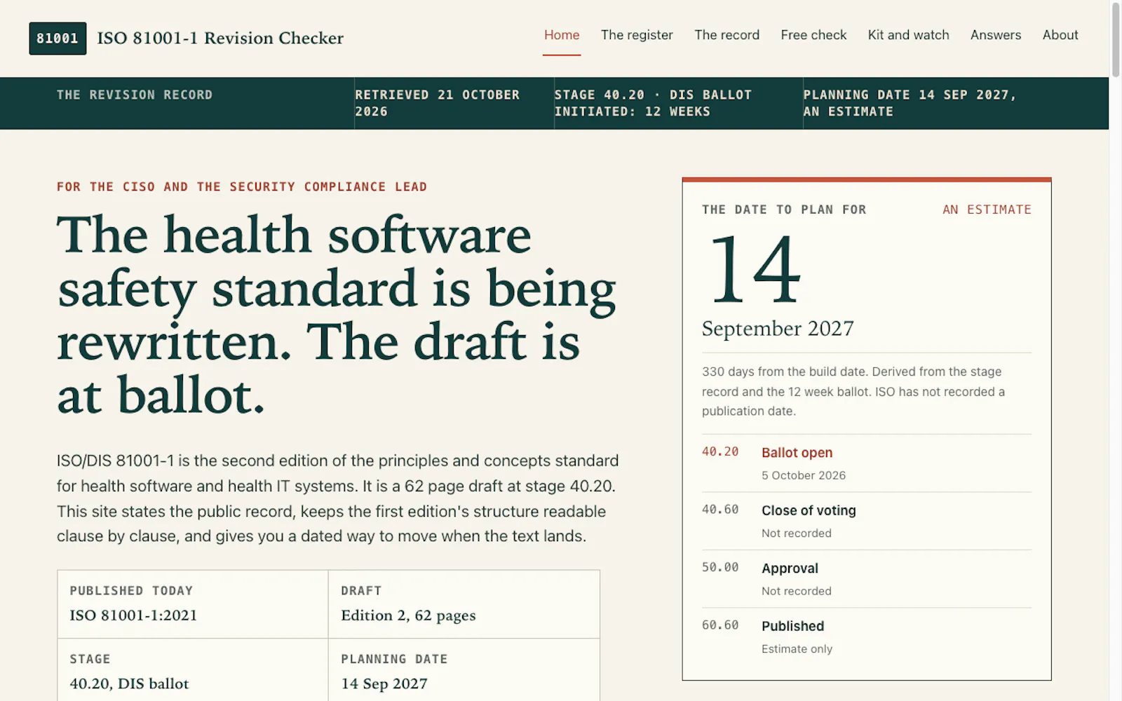ISO 81001-1 Revision Checker screenshot 3