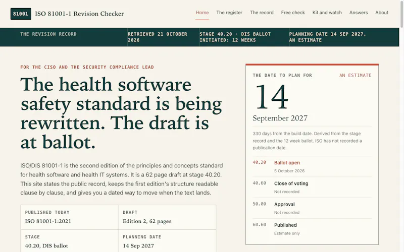 ISO 81001-1 Revision Checker screenshot 3