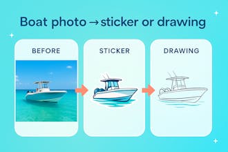 Turn your boat into a drawing or sticker gallery image