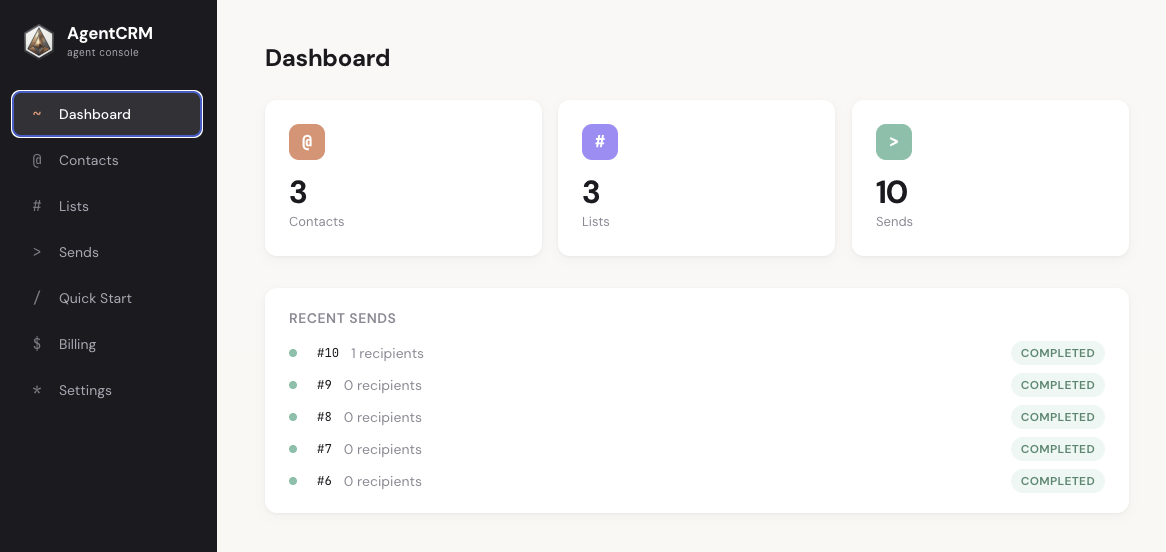 AgentCRM Console gallery image