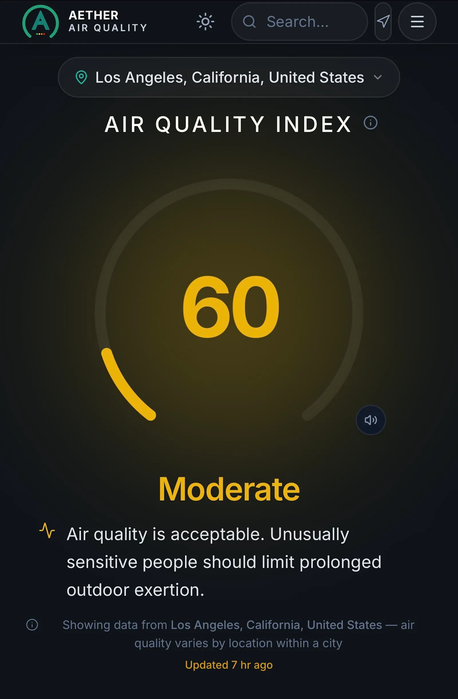 Aether Air Quality screenshot 1