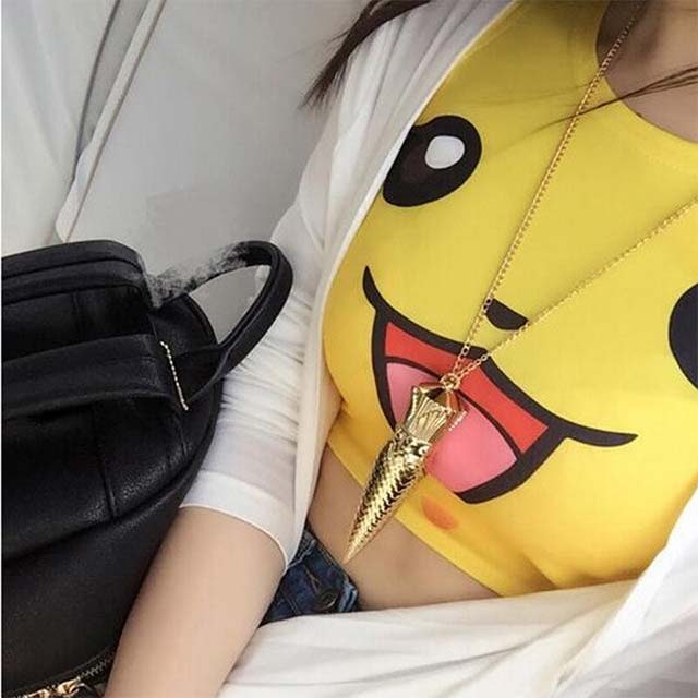 Girls Pokemon Crop Top sans manches