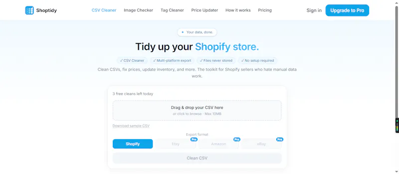 Shoptidy — Tidy up your Shopify store. screenshot 1