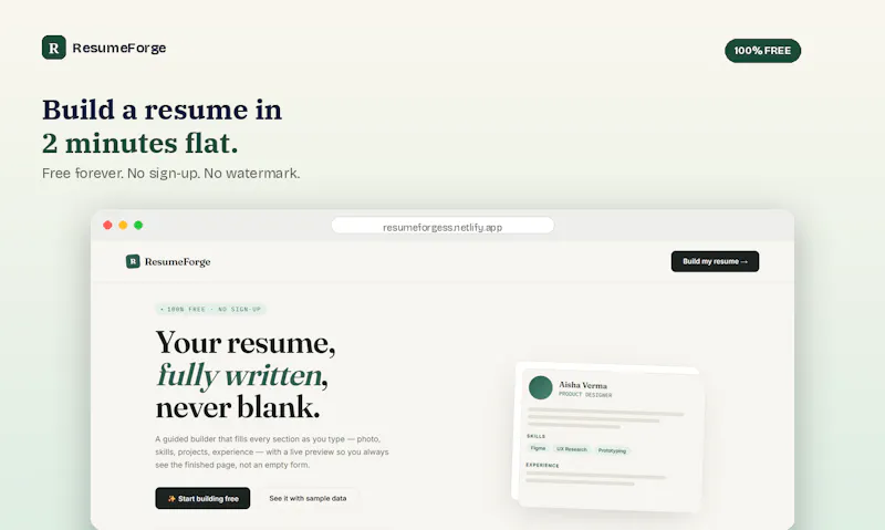 Resume Forge screenshot 2