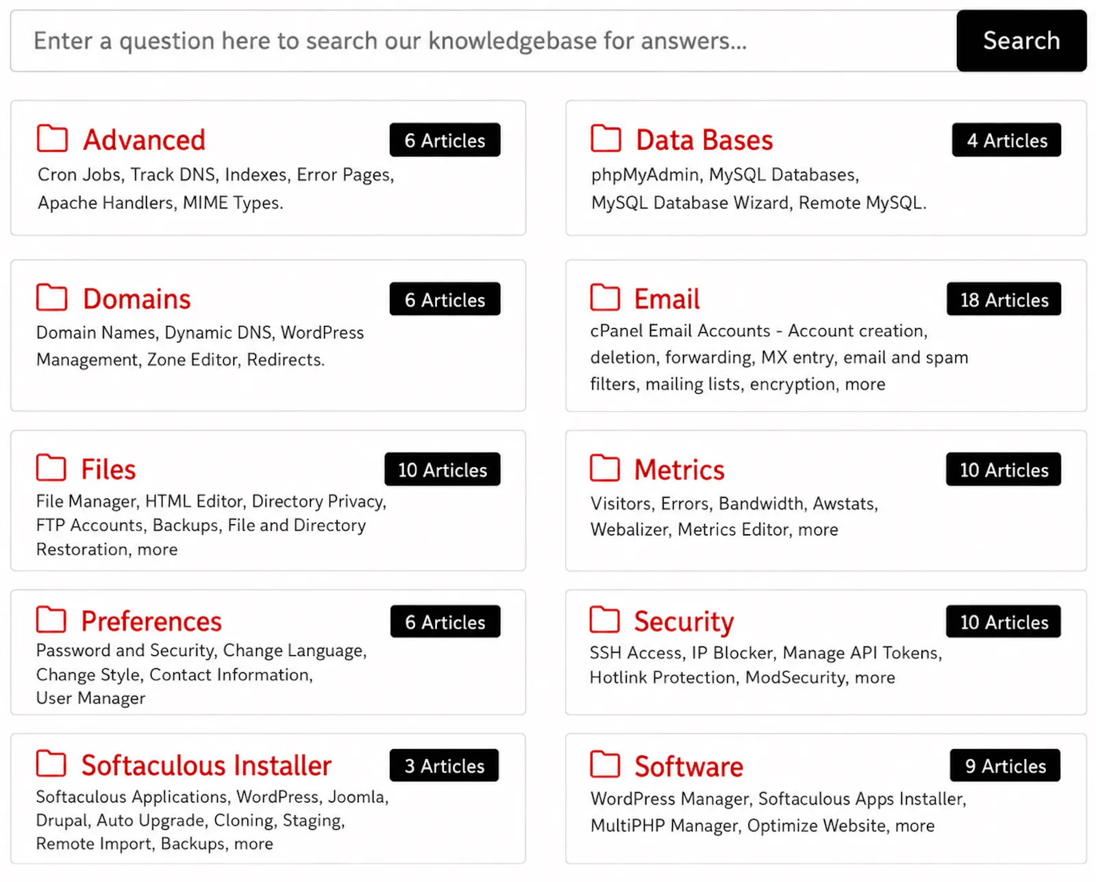 Knowledge Base Articles - cPanel Support screenshot 2