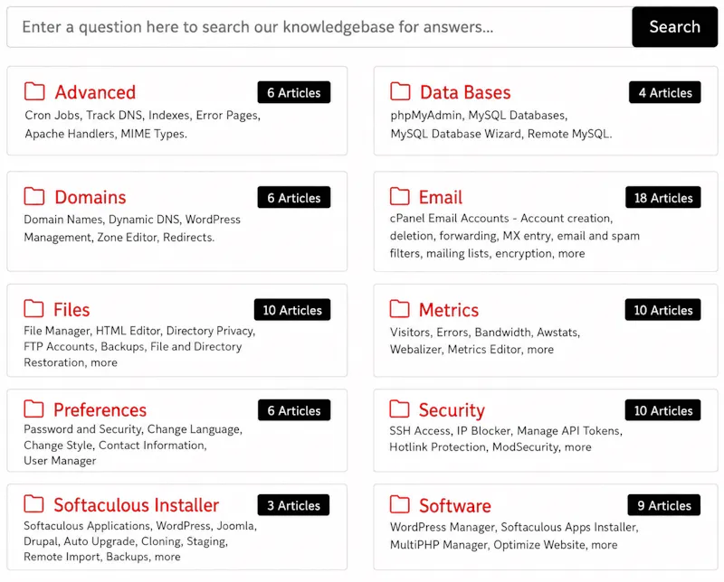 Knowledge Base Articles - cPanel Support screenshot 2