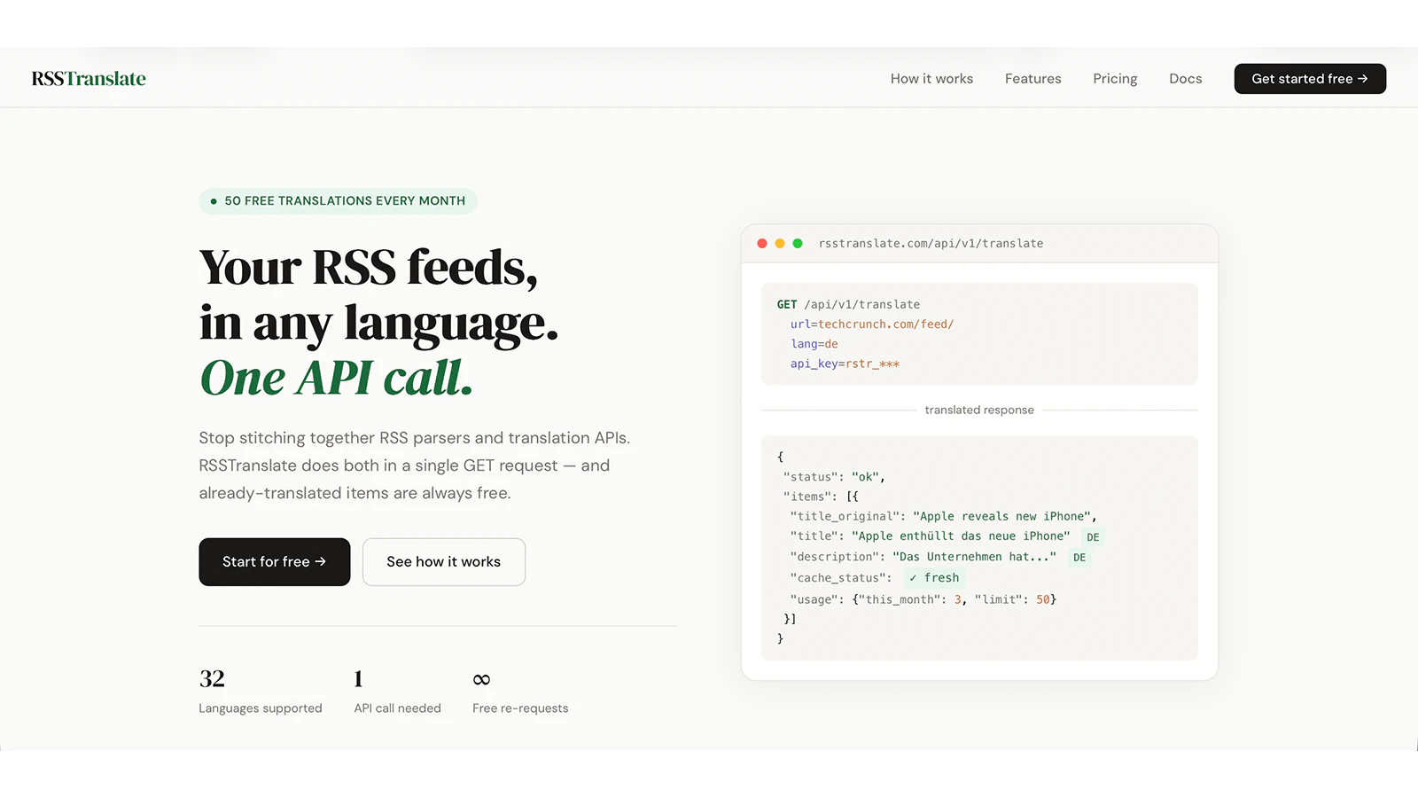 RSSTranslate screenshot 2