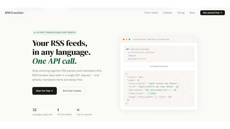 RSSTranslate screenshot 2