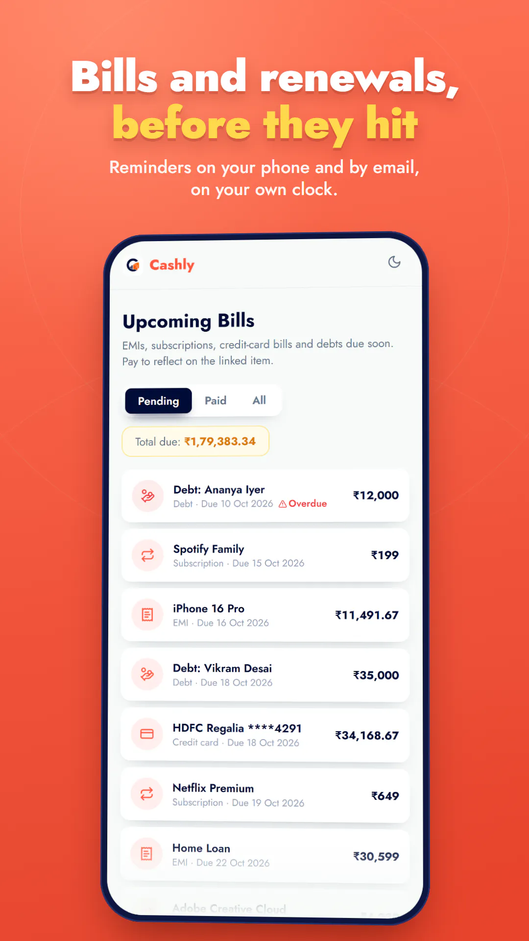 Cashly: Expense, EMI & Debt gallery image
