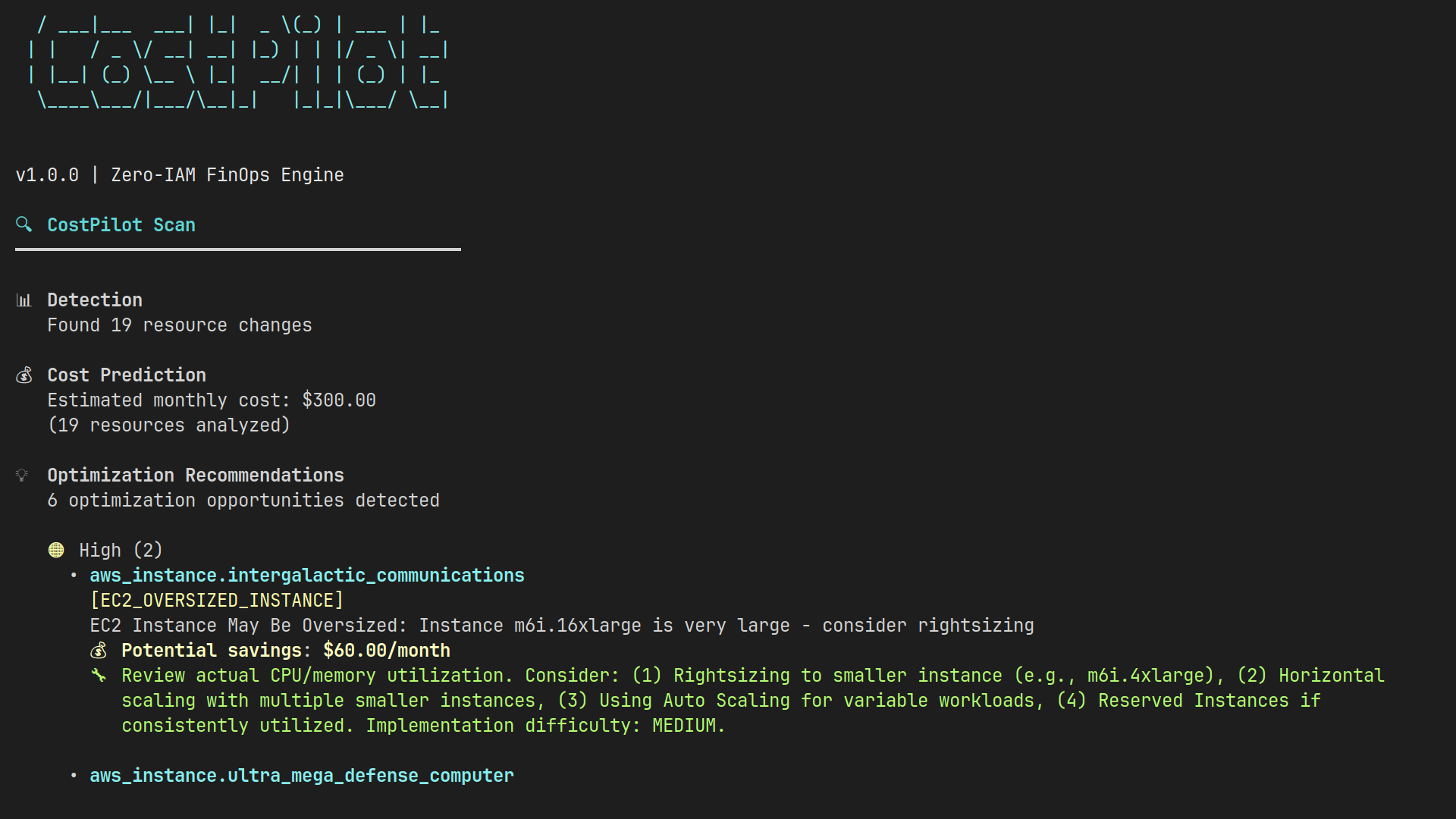 CostPilot - Main product screenshot demonstrating key features and user interface