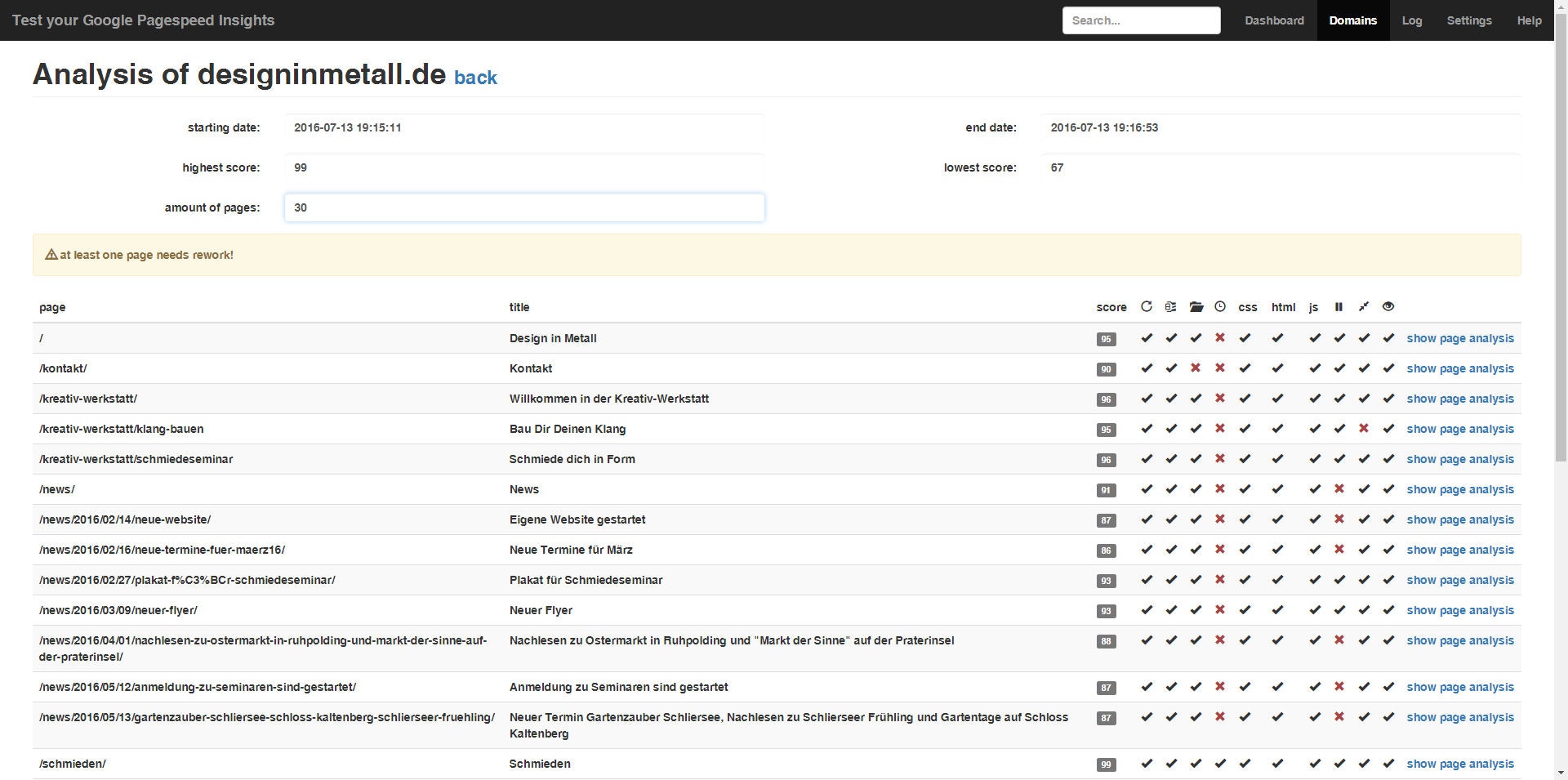 Pagespeed Insights Monitor gallery image