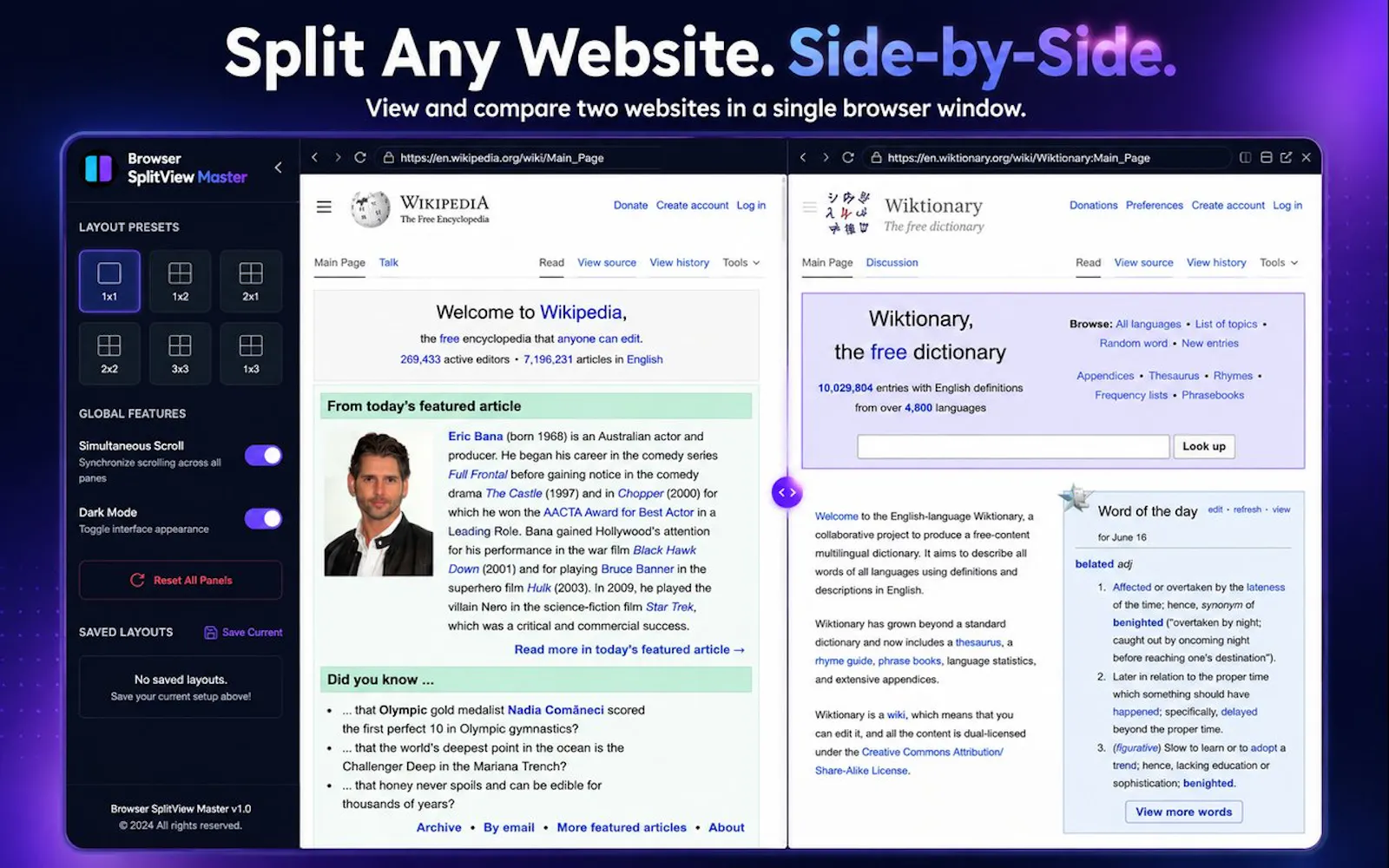 Browser SplitView Master screenshot 1