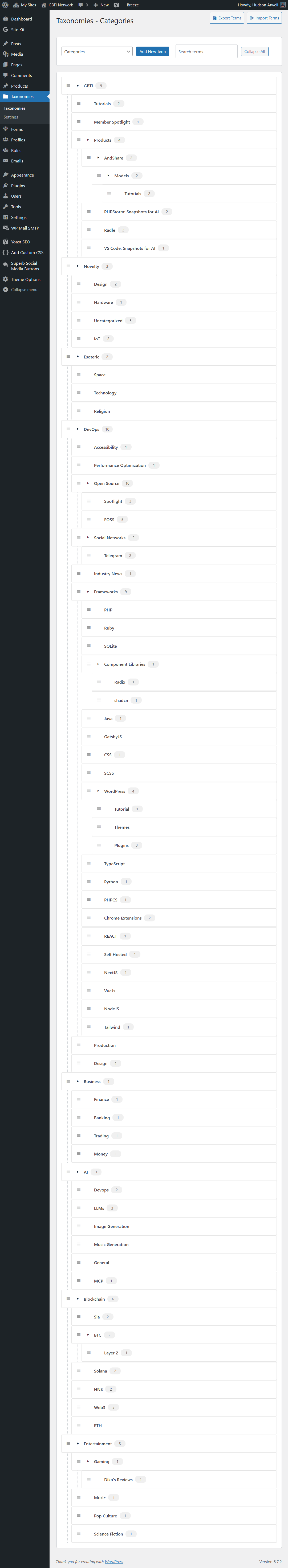Mídia 2 de Gerente de Taxonomia Avançada para WordPress - Re-imaginando o sistema de gerenciamento de taxonomia para o WordPress
