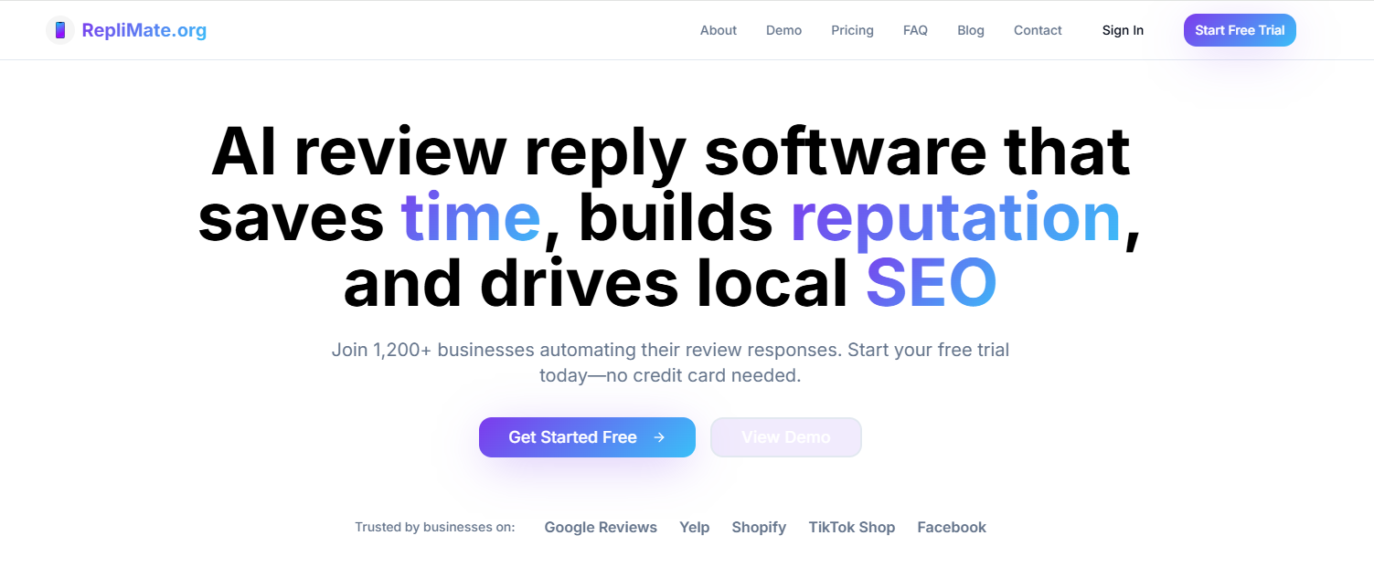 RepliMate - Main screenshot showing features and interface