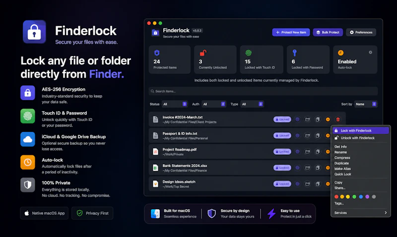 Finderlock screenshot 2