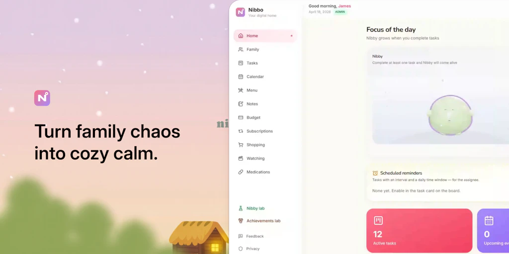 Nibbo:結合 3D 寵物成長機制的家庭管理中心,讓你在完成任務的同時養育寵物