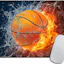 Mouse Pad Custom Basketball Ball in fire