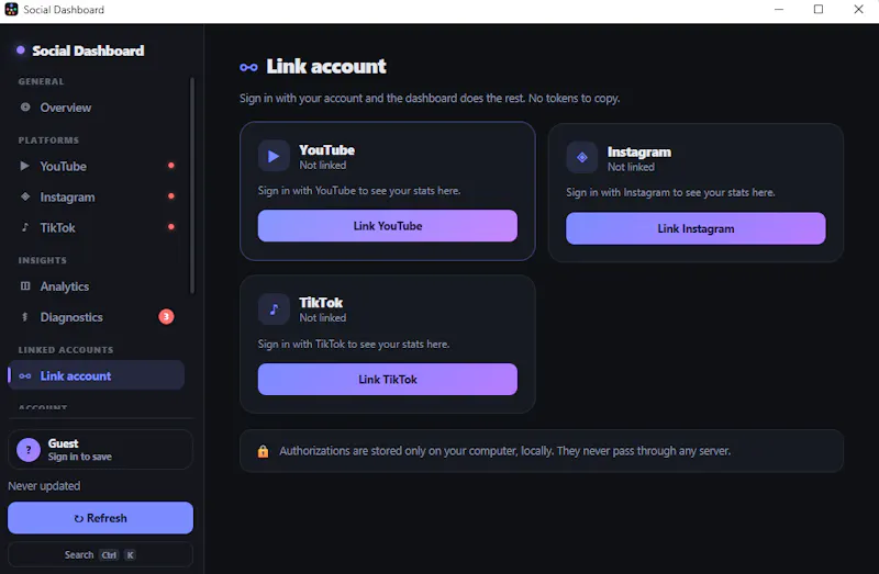 Social Dashboard screenshot 2