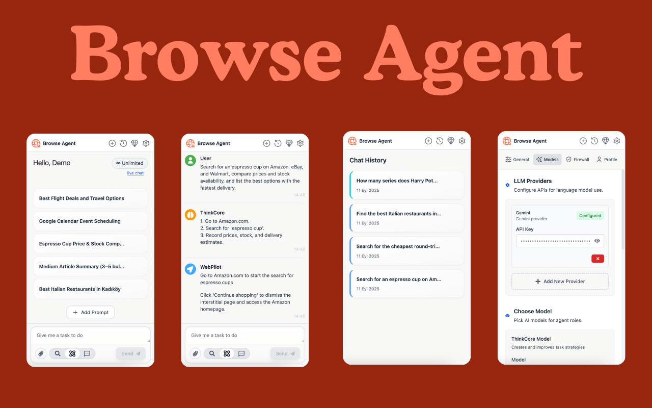 Browse Agent - Main product screenshot demonstrating key features and user interface