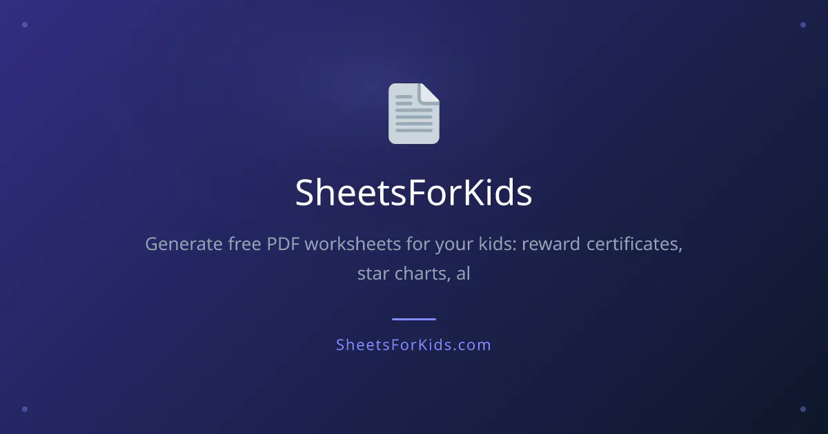 SheetsForKids 제품 배너