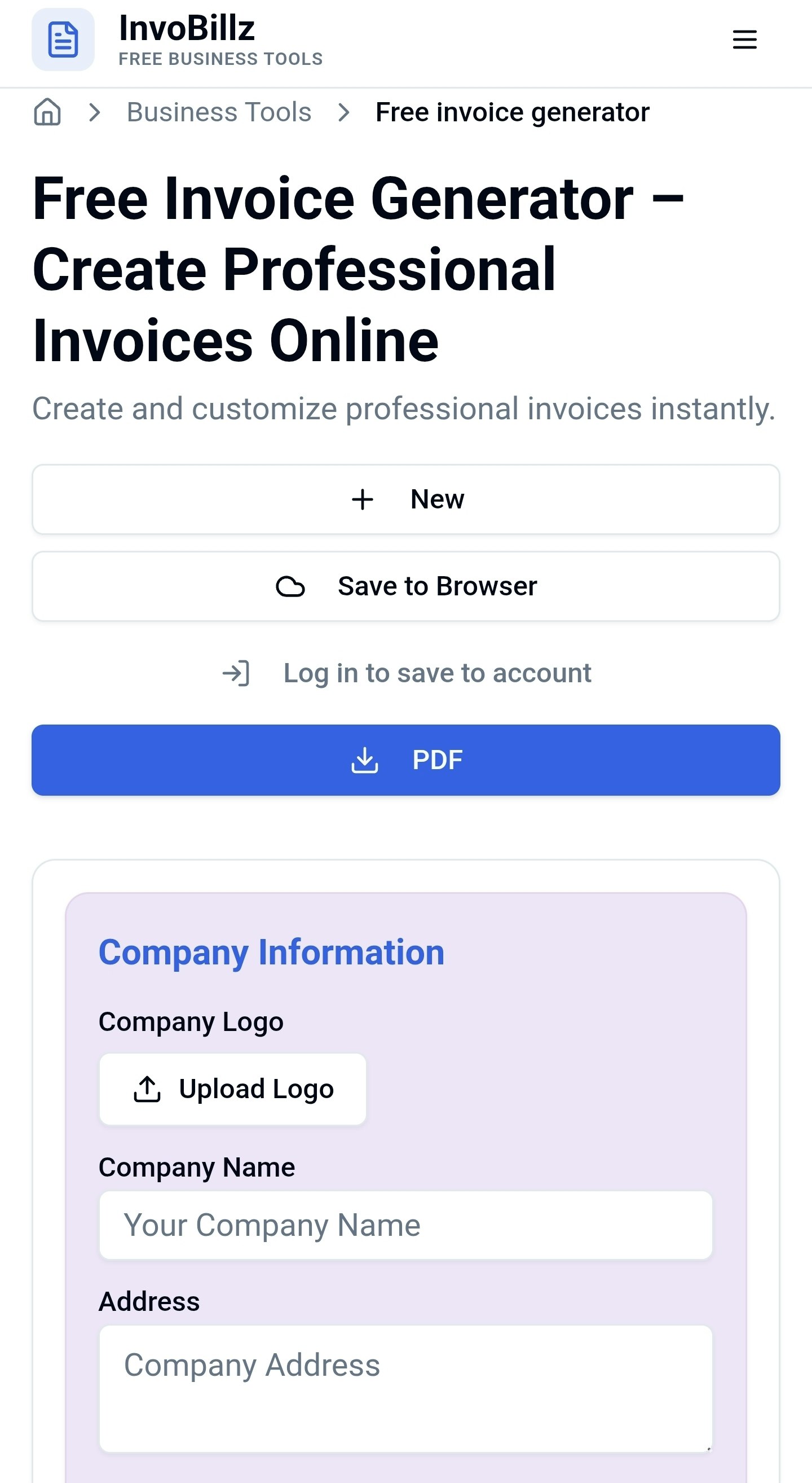 InvoBillz - Free Invoice Generator 2026 - Screenshot 3 showing product features and functionality