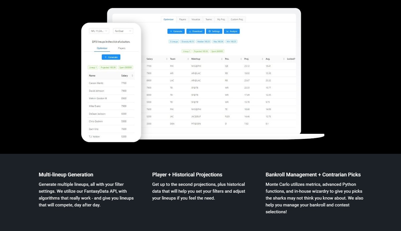 Monte Carlo DFS Lineup Optimizer gallery image