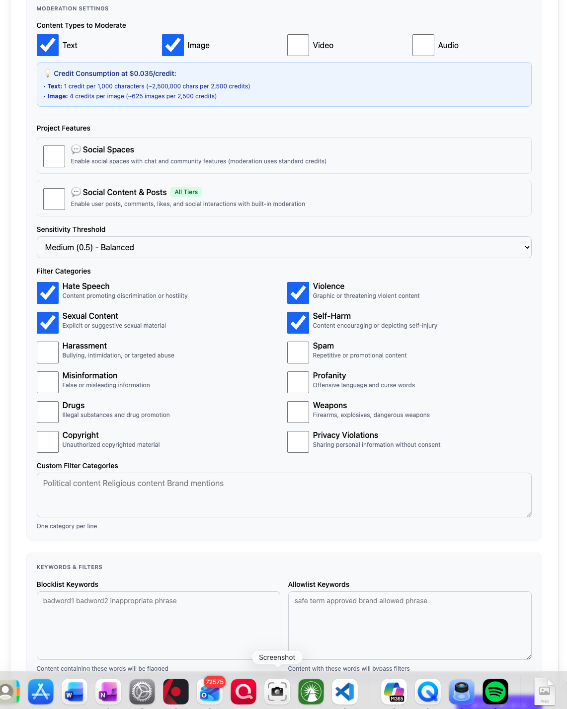 Managment and Moderation One Platform - Screenshot 2 showing product features and functionality